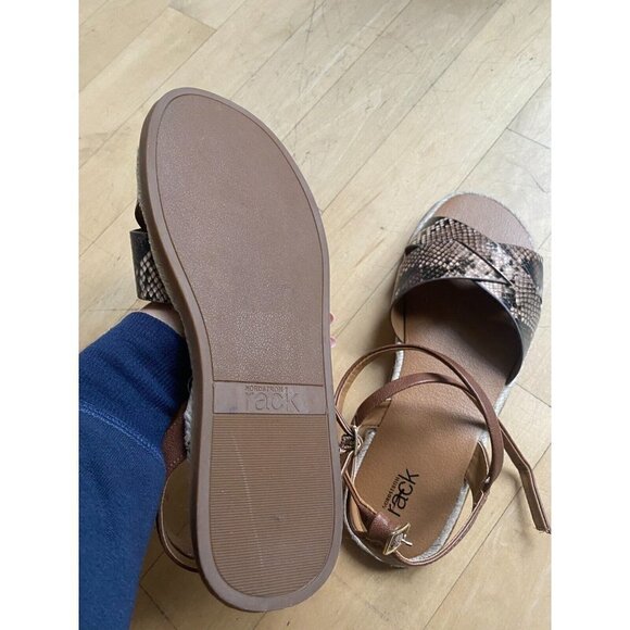 NORDSTROM rack "Polly" espadrille sandals Womens Size 9.5 NEW snakeskin print - Picture 5 of 8